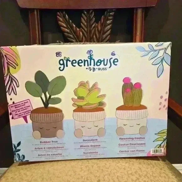 NWT Greenhouse by Russ  Plush Assorted Flower Plant Pack of 3, Size 12" - Picture 5 of 6